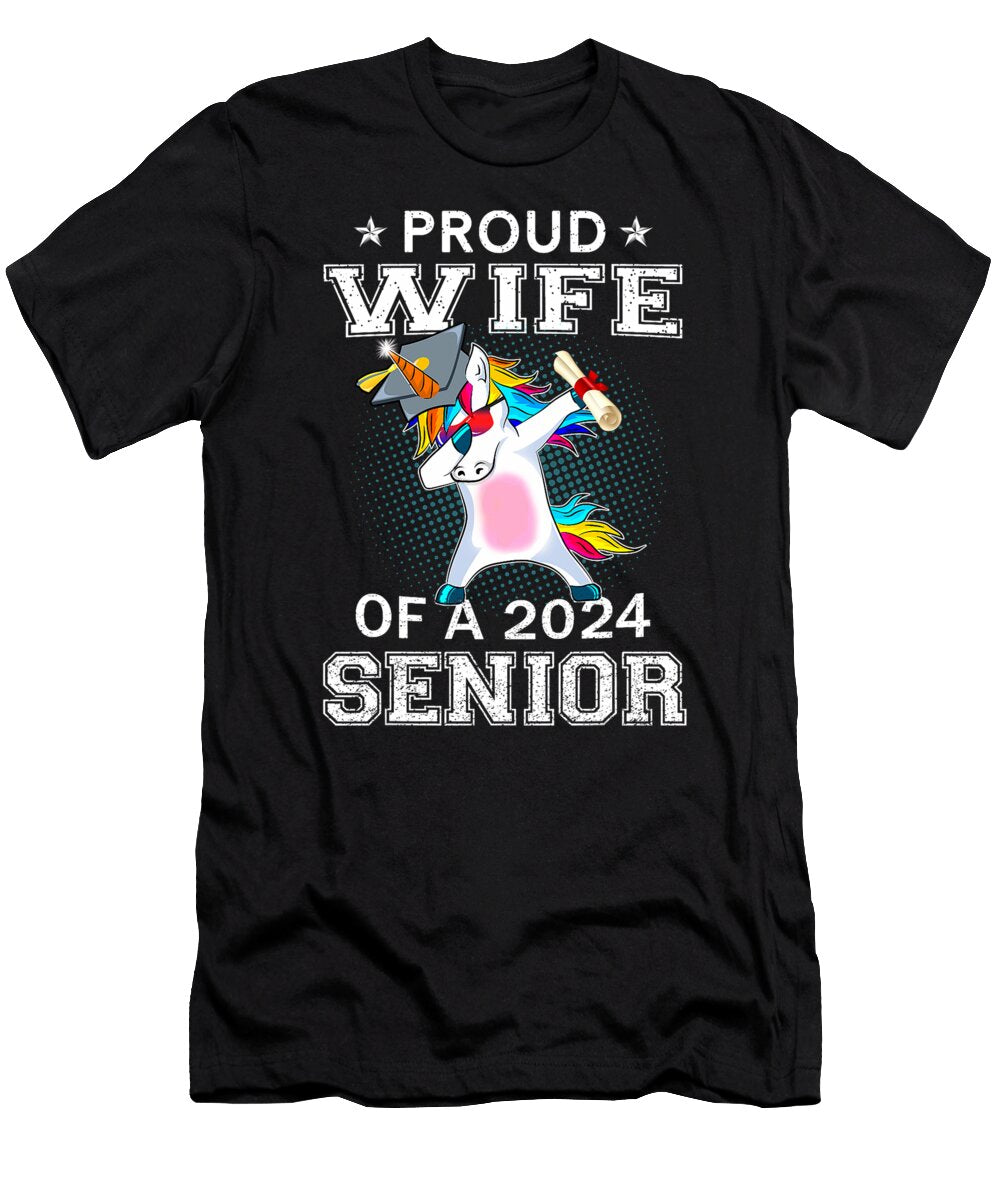 Proud Wife of a 2024 Senior Graduate Unicorn Dabbing Thepassionshop T-Shirt