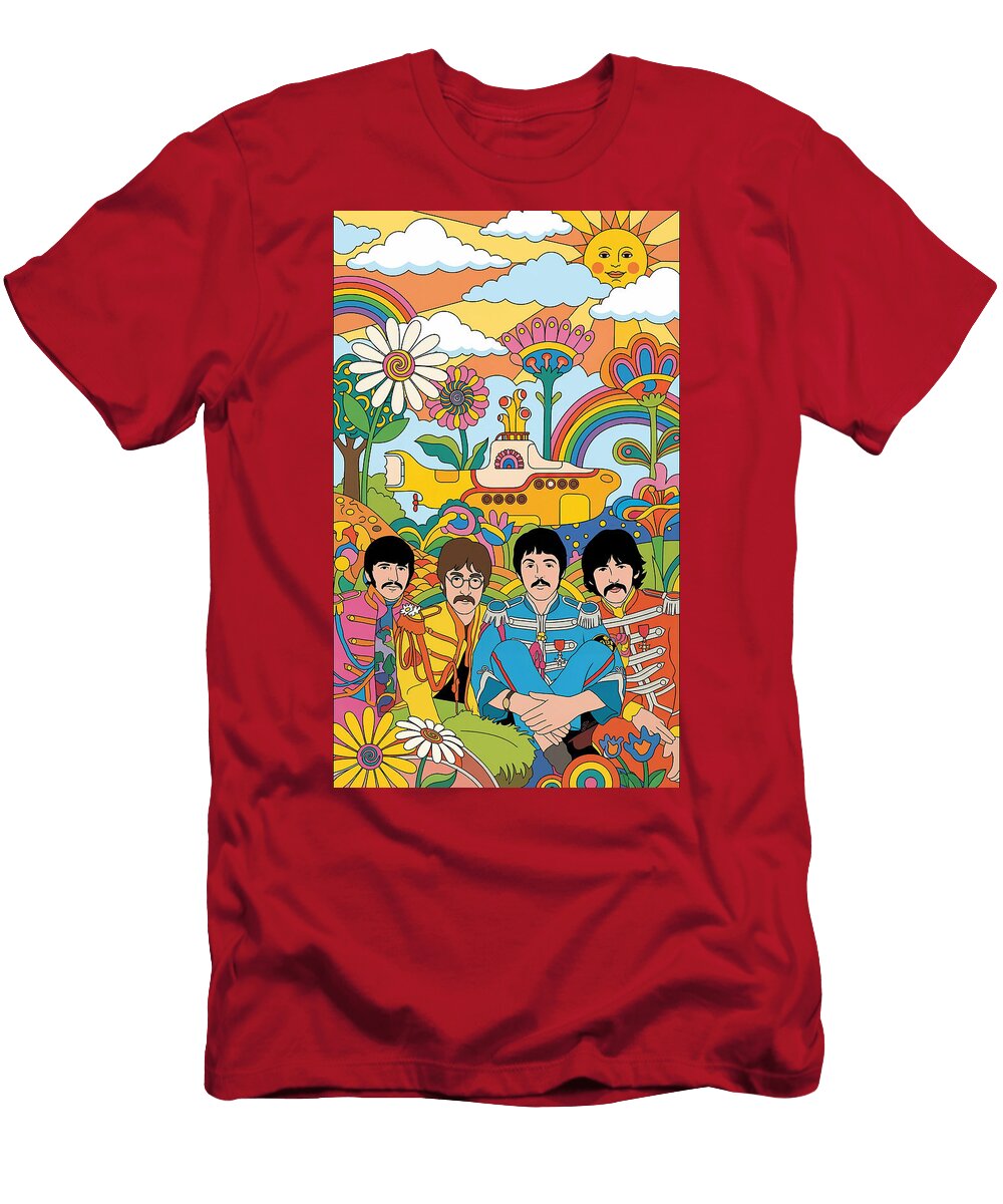 Psychedelic Pepperland the Fab Four Tribute Julia the Pooh T-Shirt