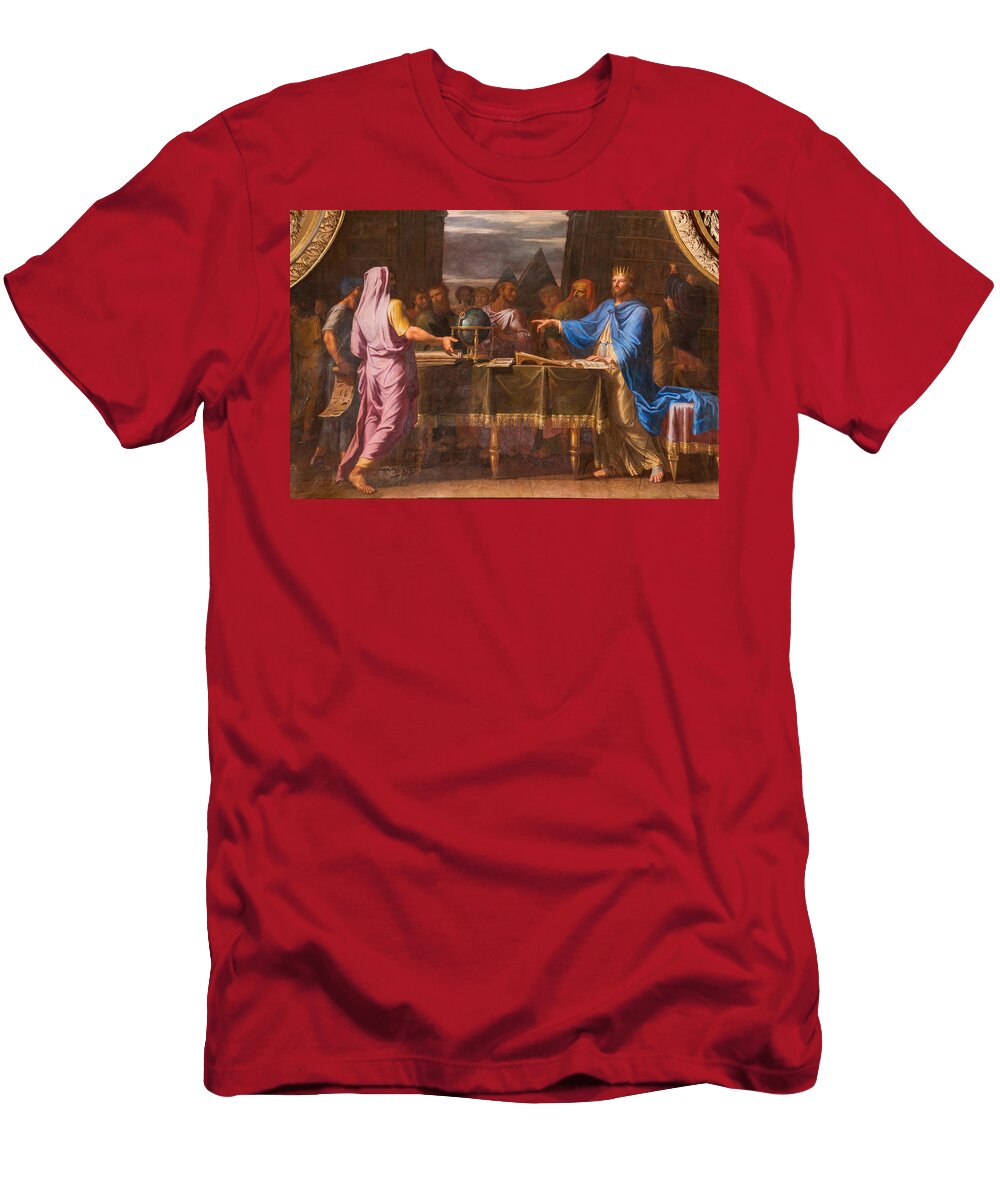 Ptolemy Ii Philadelphus Talking with Jewish Scholars in the Library of Alexandria and Having the Septuagint Explained to Him Jean Baptiste De Champaigne T-Shirt