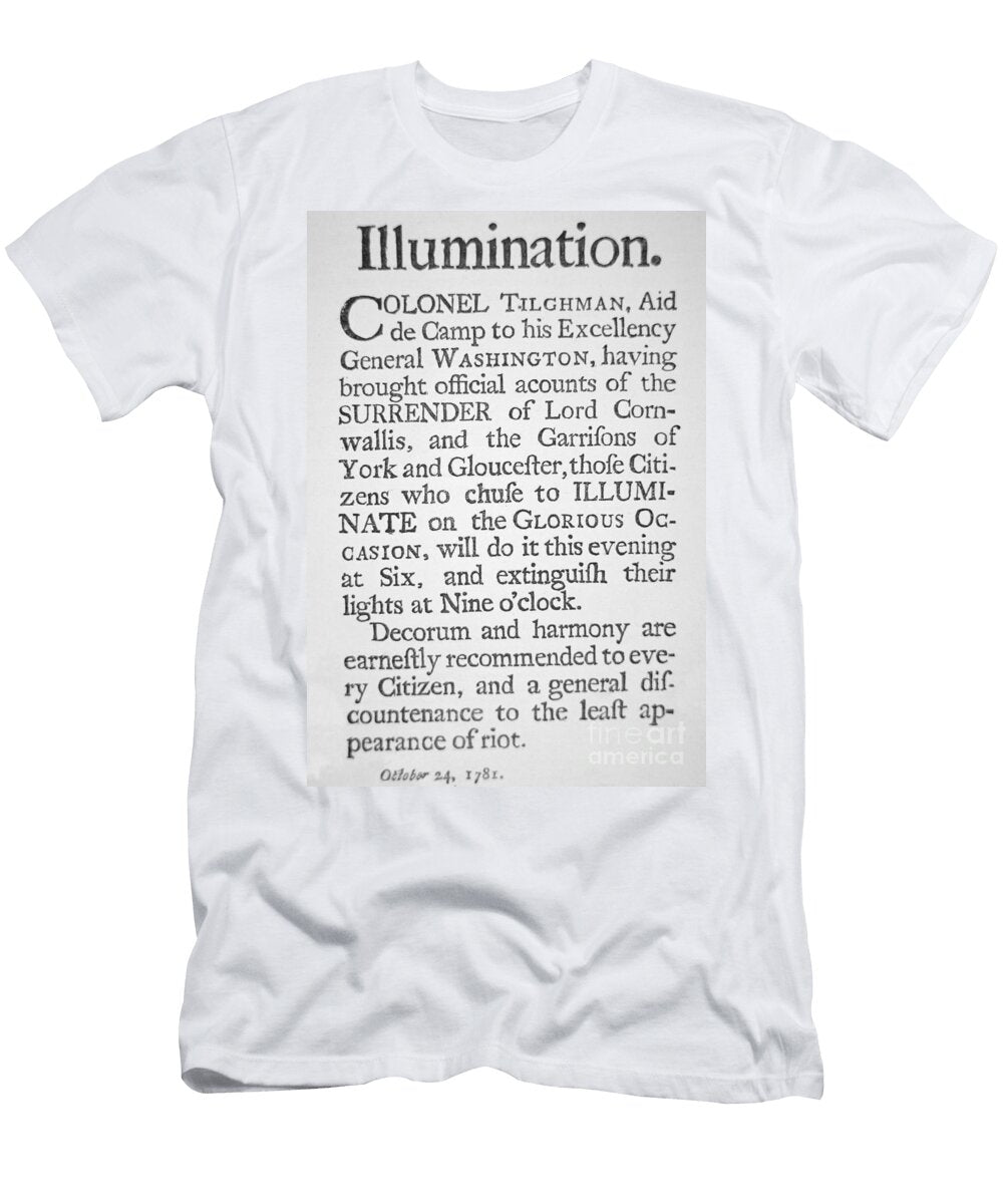 Public Notice Issued By General Washington Relating to the Surrender of Lord Cornwallis At Yorktown Published 24 October 1781 American School T-Shirt