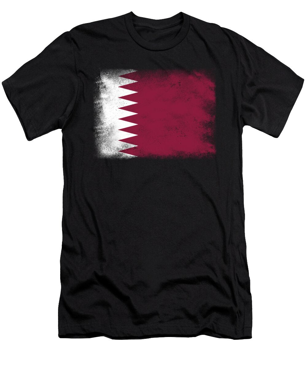 Qatar Flag Psychoshadow Art T-Shirt