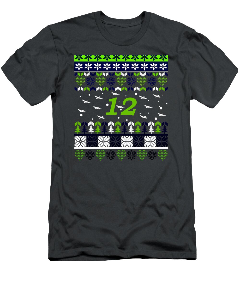 Re12flyuping Seahawks Ugly Christmas Kody Quin T-Shirt