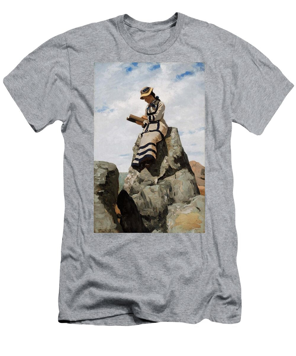 Reading on the Rocks Grand Manan Lecture Sur Les Rochers De Grand Manan John George Brown T-Shirt
