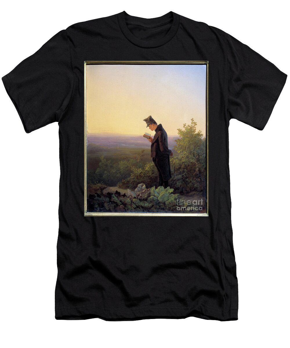 Reading the Breviary in the Evening a Man Reading the Bible in a Romantic Landscape 1845 Carl Spitzweg T-Shirt