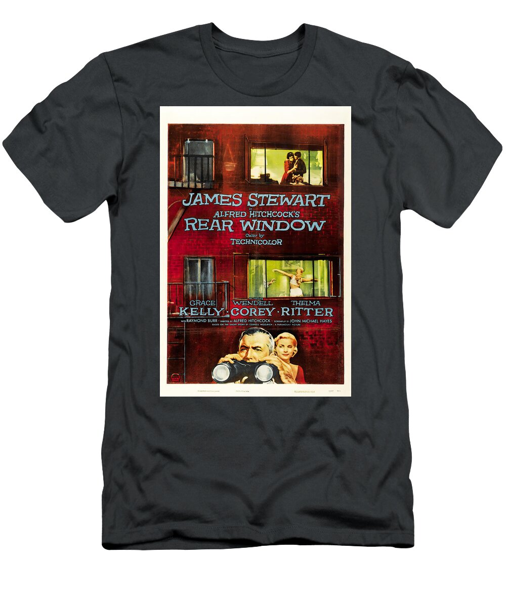 Rear Window 2 with James Stewart and Grace Kelly 1954 Stars on Art T-Shirt
