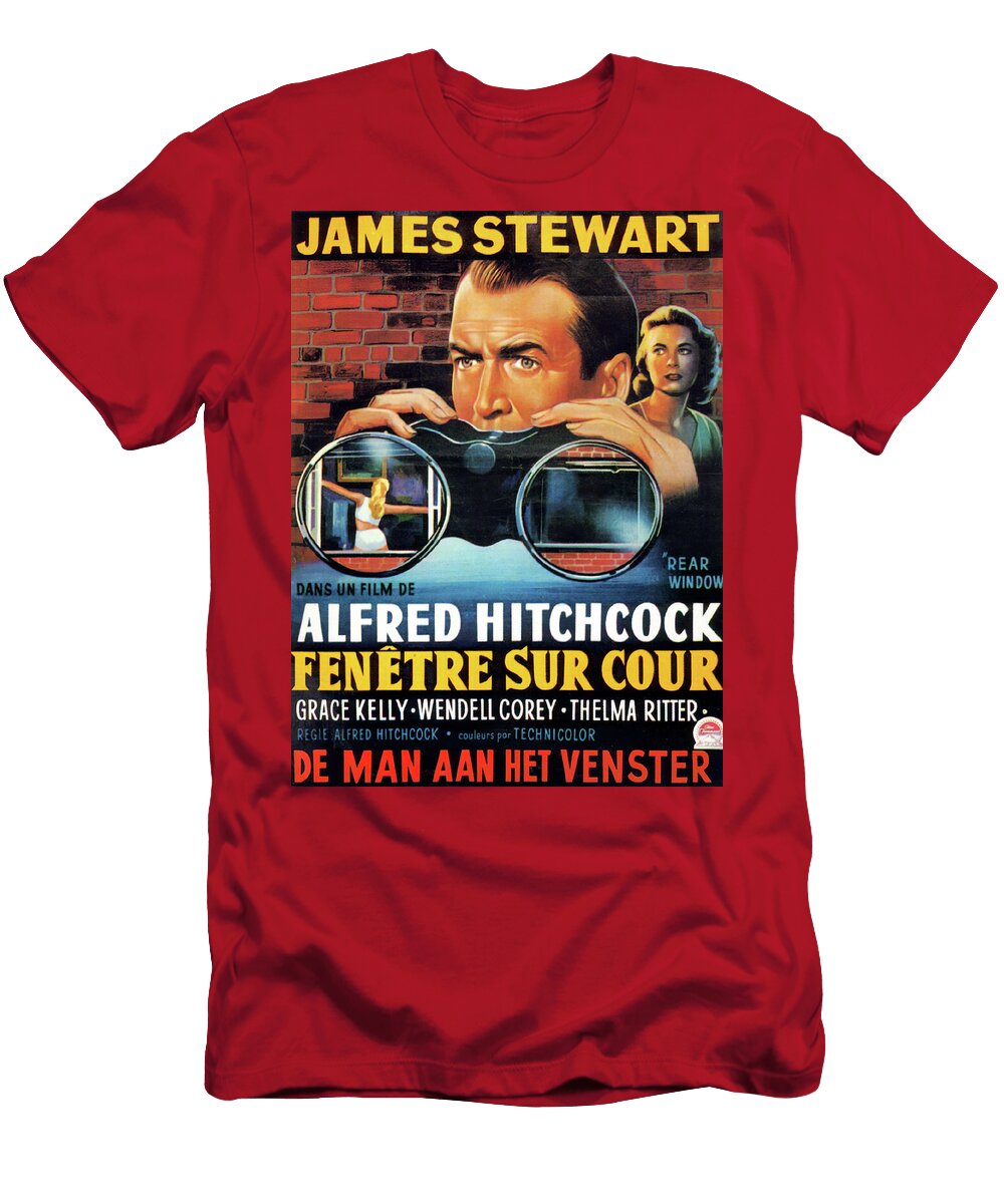 Rear Window with James Stewart and Grace Kelly 1954 Stars on Art T-Shirt