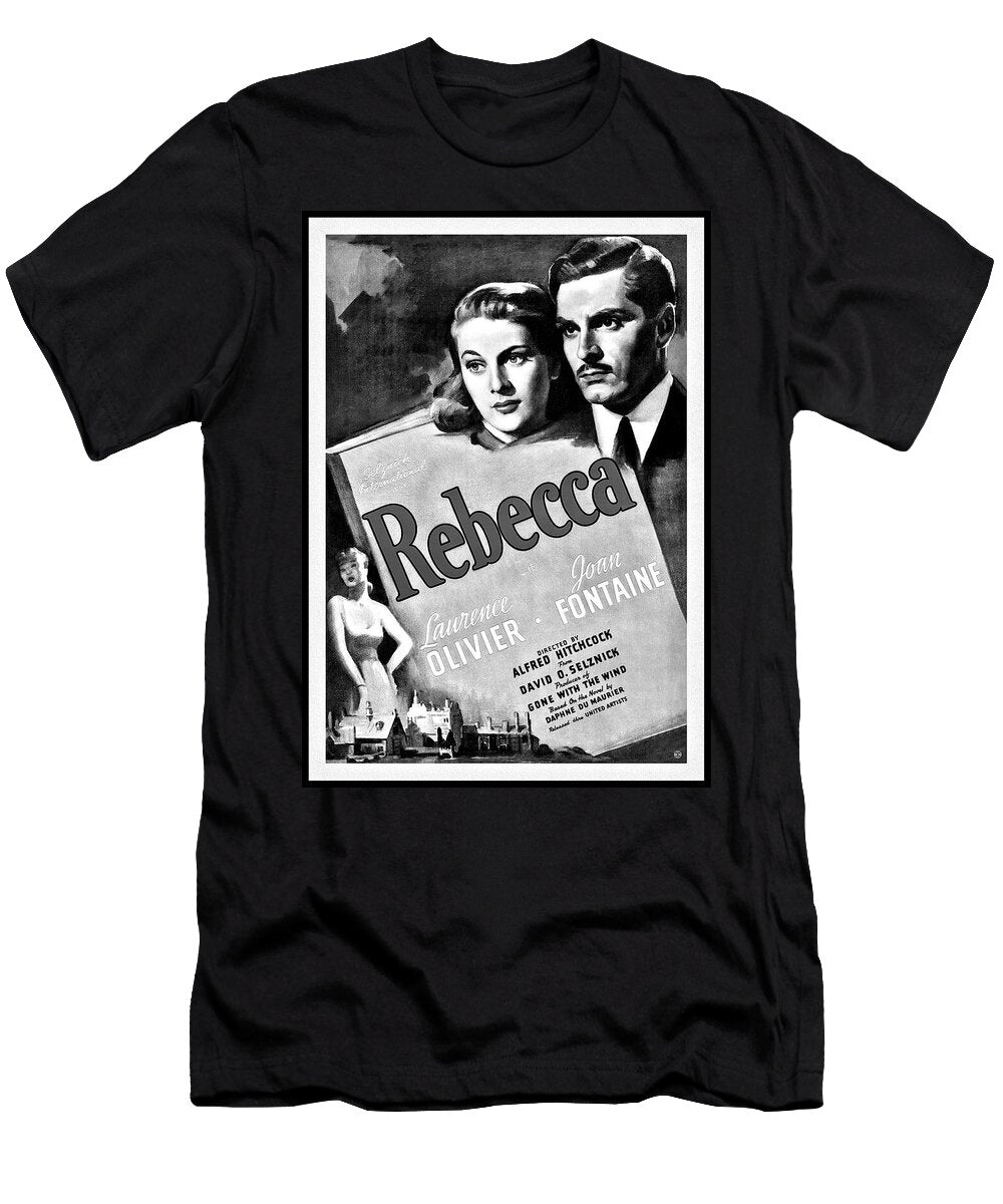 Rebecca Classic Retro Vintage Movie Advertising Poster 1939 Black and White Carol Japp T-Shirt