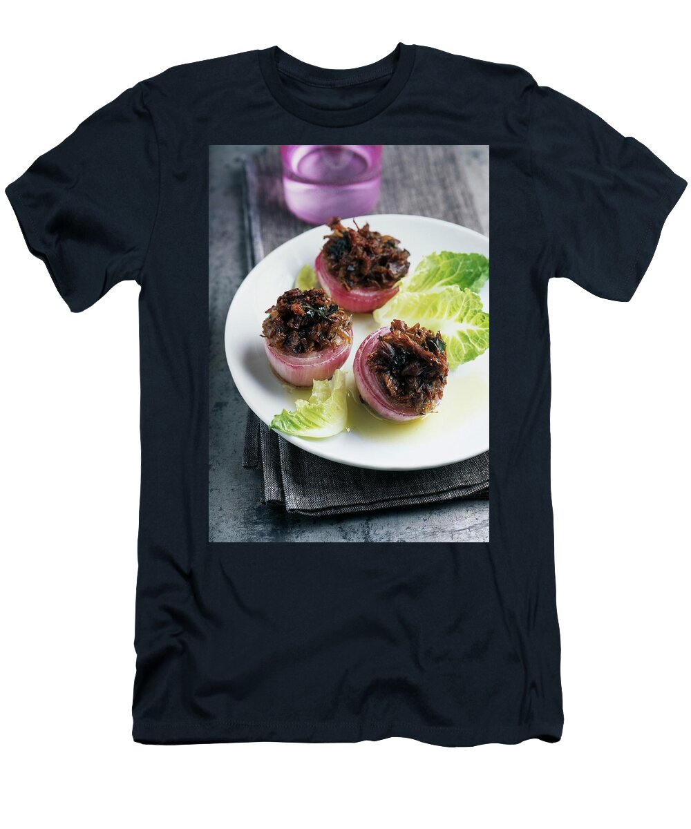 Red Onions Stuffed with Duck Conserve Meat Mallet T-Shirt