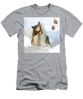 Red Squirrel Is Holding a Cross in the Snow with Great Tit Looki Geert Weggen T-Shirt