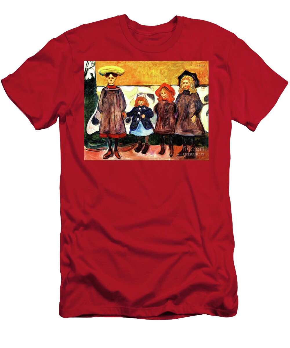Remastered Art Four Girls in Asgardstrand By Edvard Munch 20240408 Edvard Munch T-Shirt