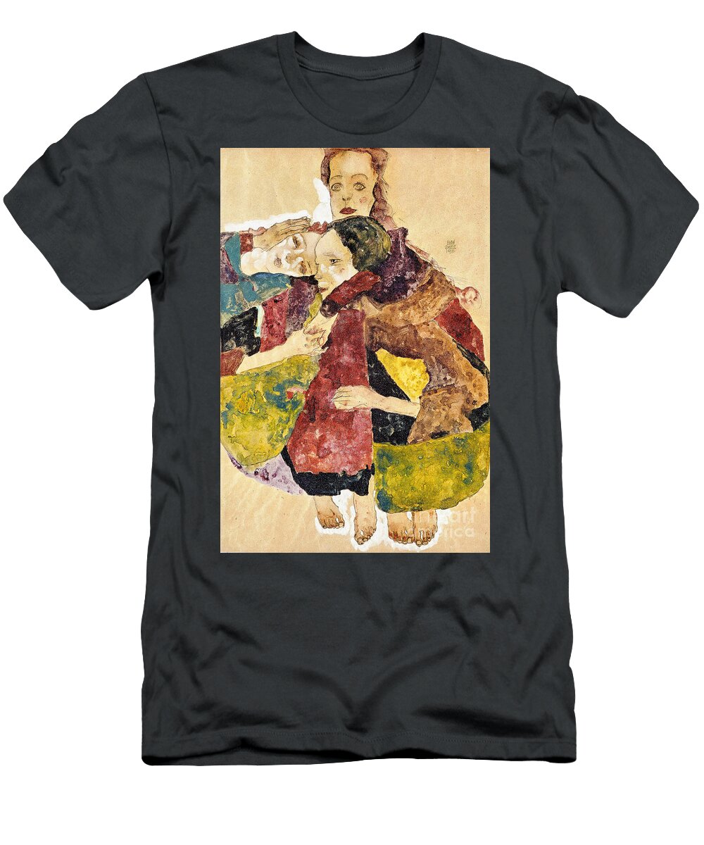 Remastered Art Three Girls By Egon Schiele 20240412 Egon Schiele T-Shirt