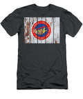 Rent a Center Vintage Logo on Peeling Paint Wood Wall Design Turnpike T-Shirt