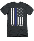 Retired Sergeant Police Thin Blue Line American Flag Rahfj Jaidy T-Shirt