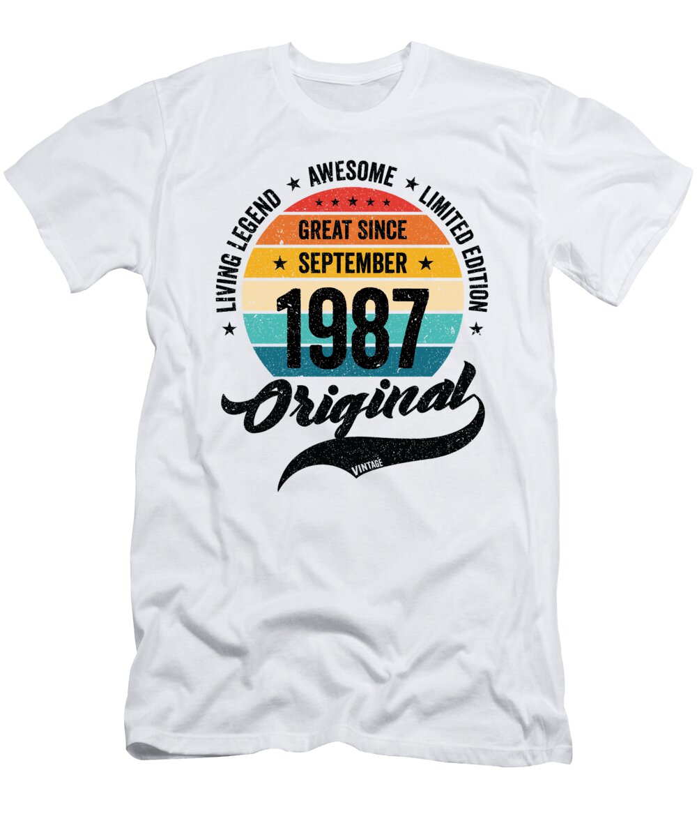 Retro 35 Years September 1987 Birthday Vintage Bday Classic Toms Store T-Shirt