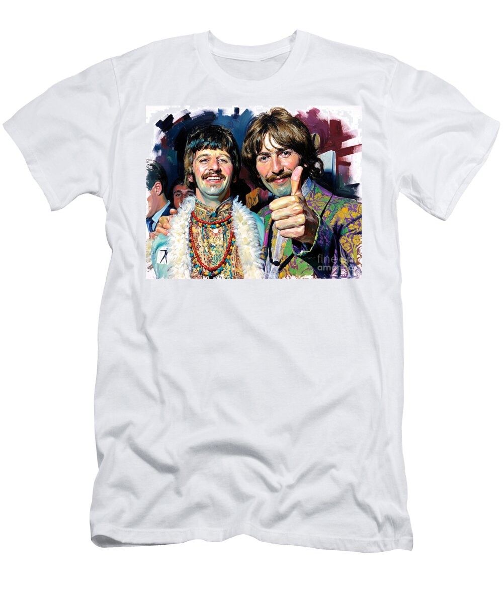 Ringo Starr and George Harrison Circa 1967 508 Robert Williams T-Shirt