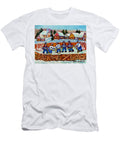 Rink Hockey Game in the Country Winter Village Snowscene Canadian Landscape C Spandau Quebec Artist Carole Spandau T-Shirt