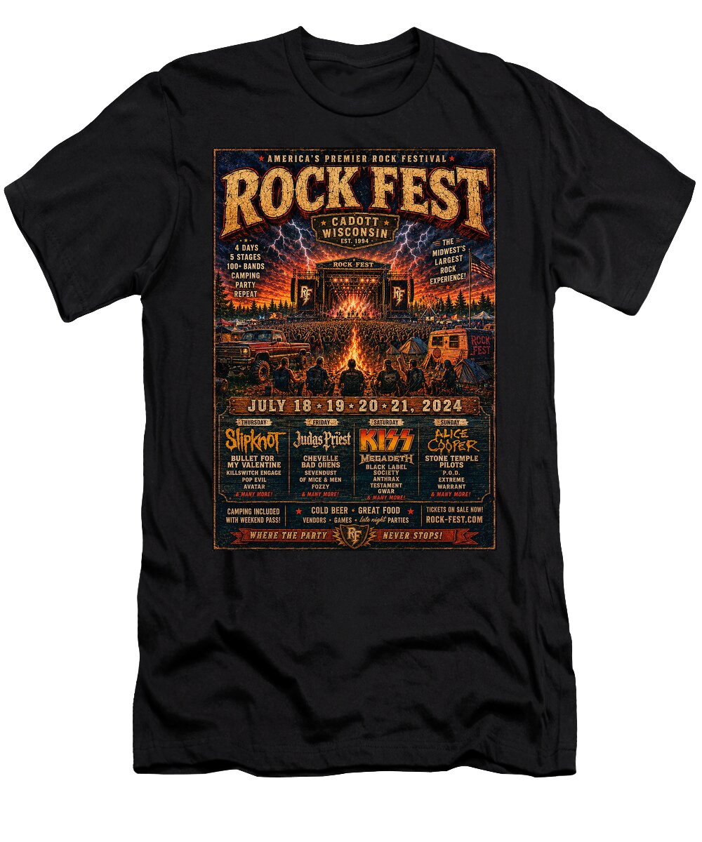 Rock Fest 2024 Lineup Announcement Kevin Walker and Pixel Reverie T-Shirt