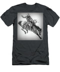 Rodeo Bronc Rider in Black and White Painting Rebecca Herranen T-Shirt