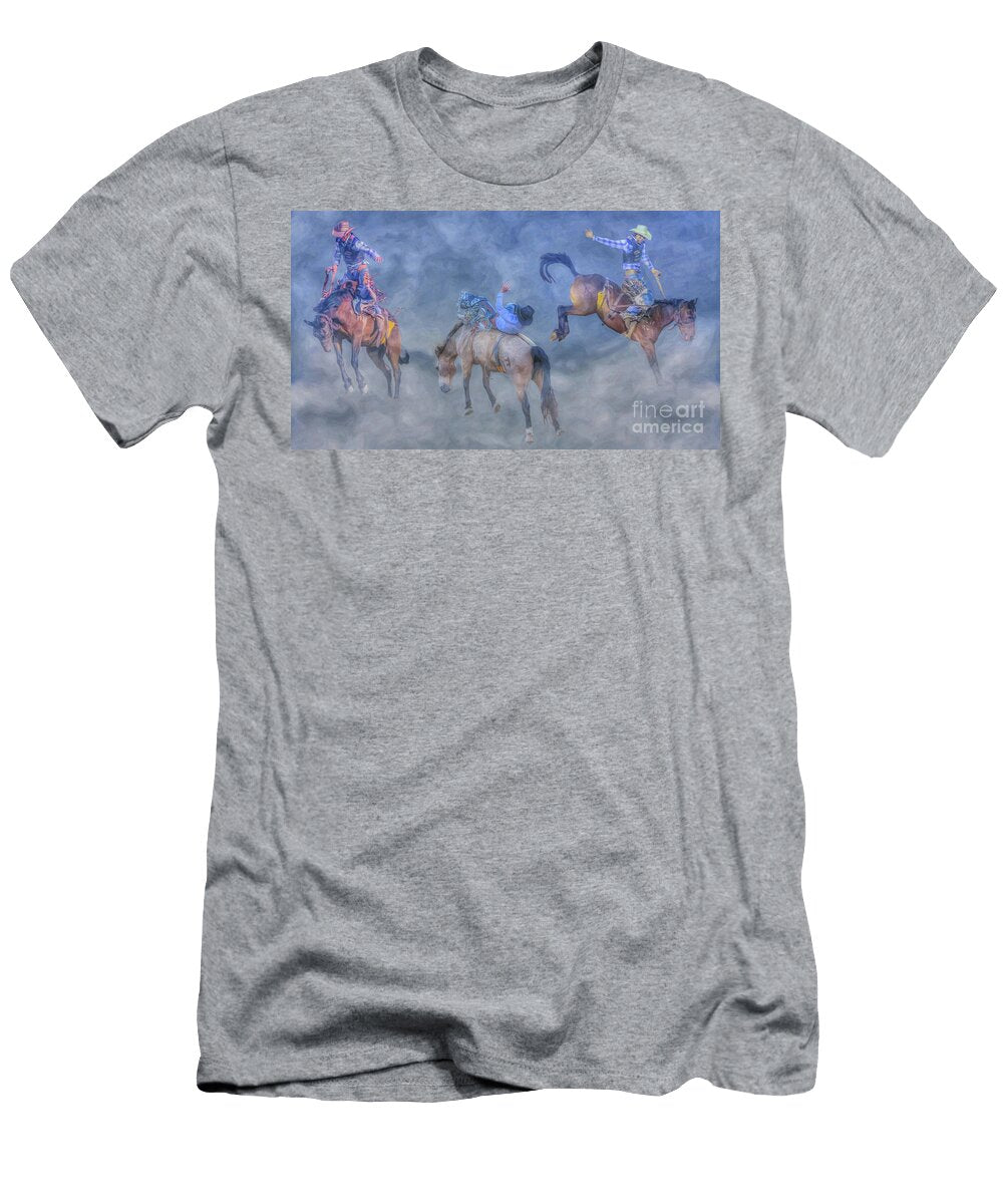Rodeo Bronco Busting Times Three Randy Steele T-Shirt