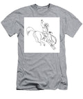 Rodeo Cowboy Rising a Bucking Bronco Continuous Line Drawing Aloysius Patrimonio T-Shirt