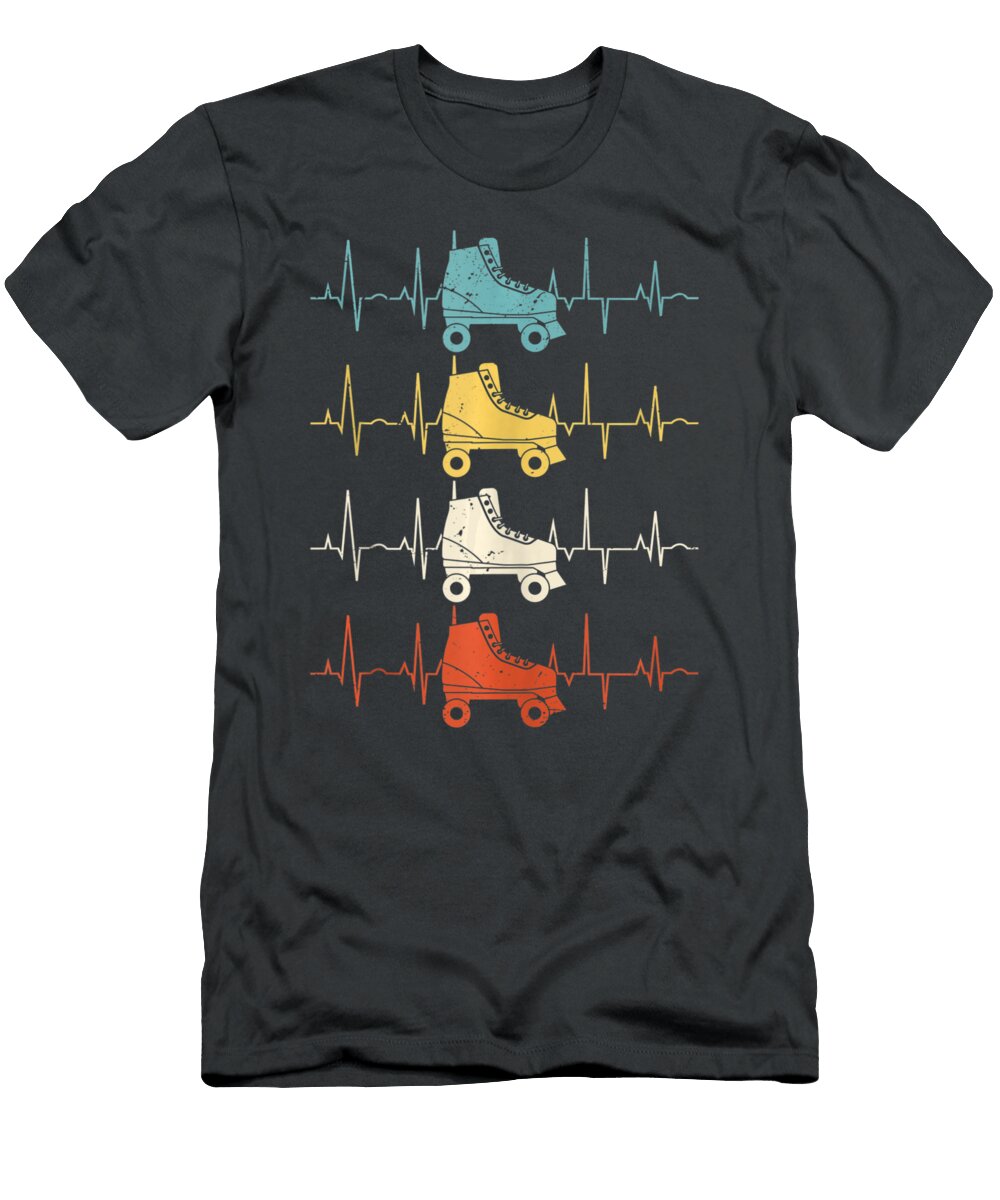 Roller Skate Heartbeat Skater Skating Retro Vintage 70s 80s Thoai Dan Ngo T-Shirt