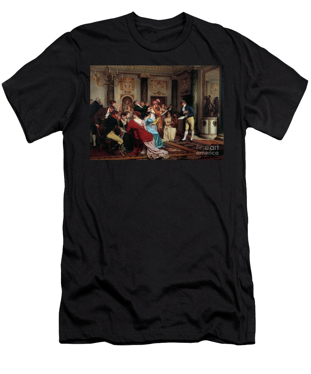 Romance Is Fashionable Reading a Piece of Theatre in a Parisian Salon 19th Century Jules Worms T-Shirt