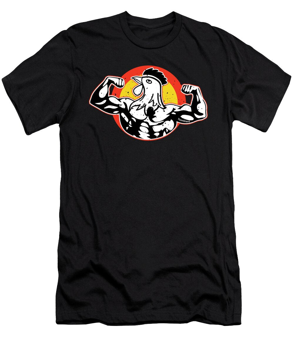 Rooster Funny Bodybuilders Barbells Weightlifting Weightlifters Gym Instructors Dumbbell Gift Thomas Larch T-Shirt