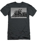 Run Statue on the Campus of Texas Tech University in Black and White Eldon Mcgraw T-Shirt