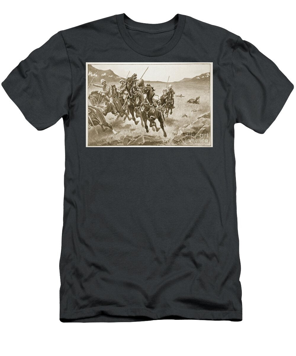 Running the Gauntlet a Lancer Patrol Under Cross Fire Sidney Paget T-Shirt