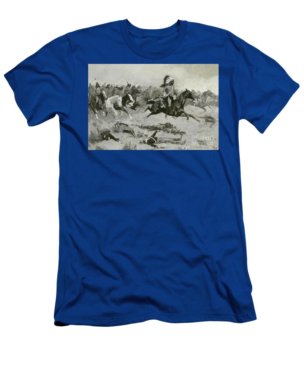 Rushing Red Lodges Passed Through the Line Frederic Remington T-Shirt