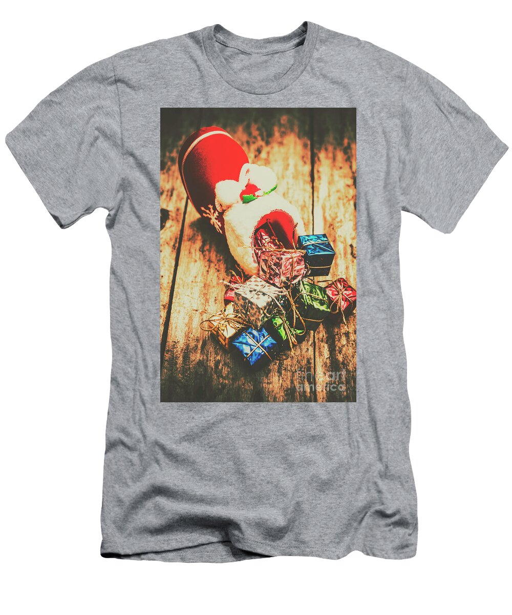 Rustic Red Xmas Stocking Jorgo Photography Wall Art Gallery T-Shirt