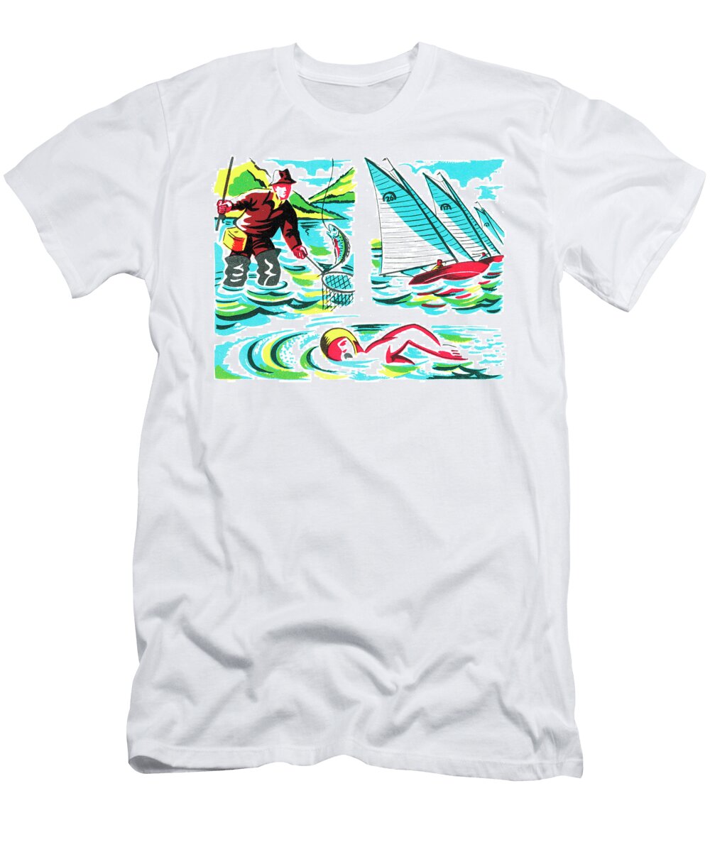 Sailing Swimming Fishing Csa Images T-Shirt