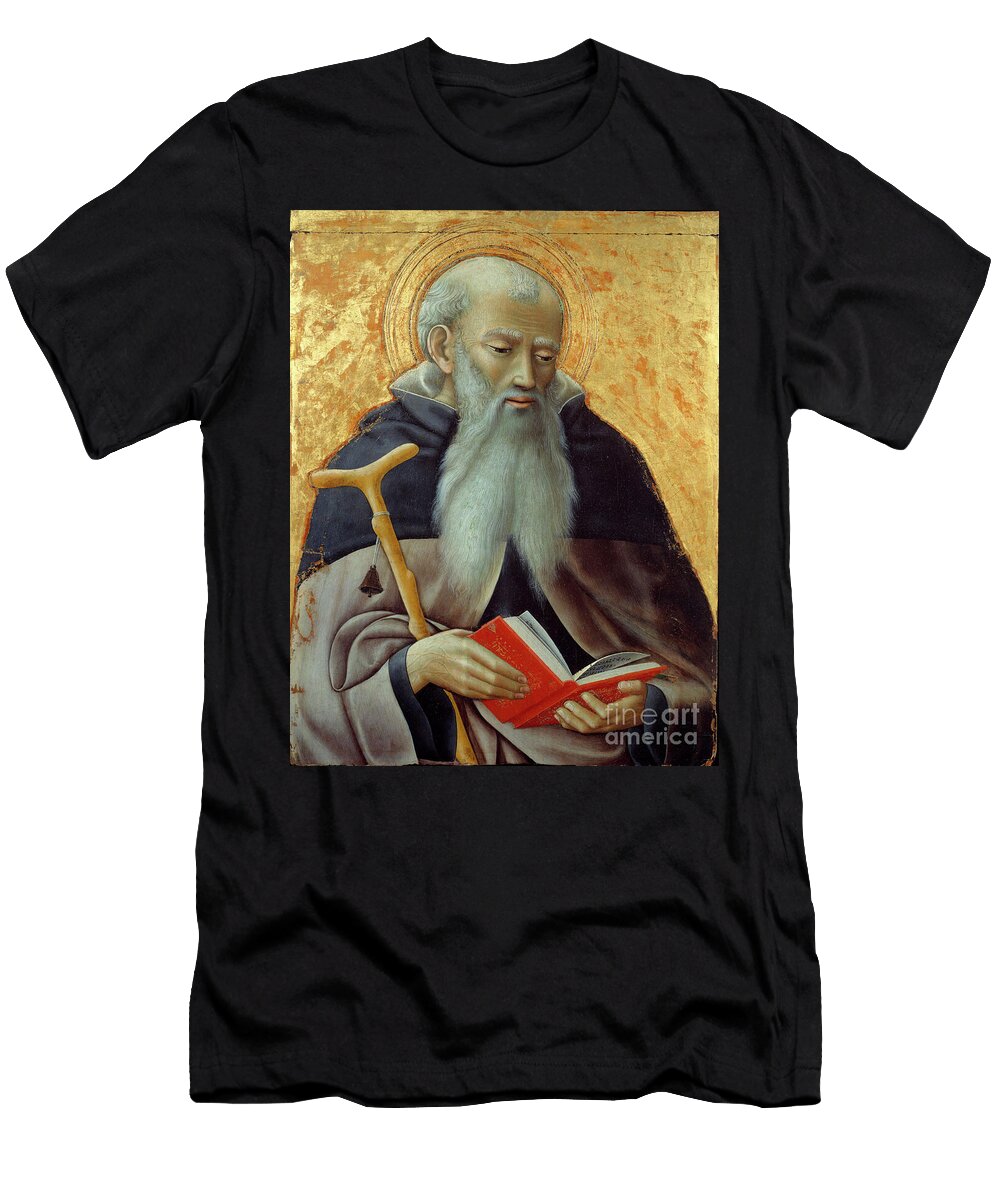 Saint Anthony Abbe Representation of Saint Anthony the Great 250251 356 15th Century Painting on Wood Master of the Osservanza T-Shirt