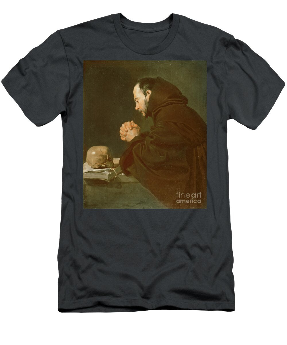 Saint Francis in Prayer Diego Rodriguez De Silva Y Velazquez T-Shirt