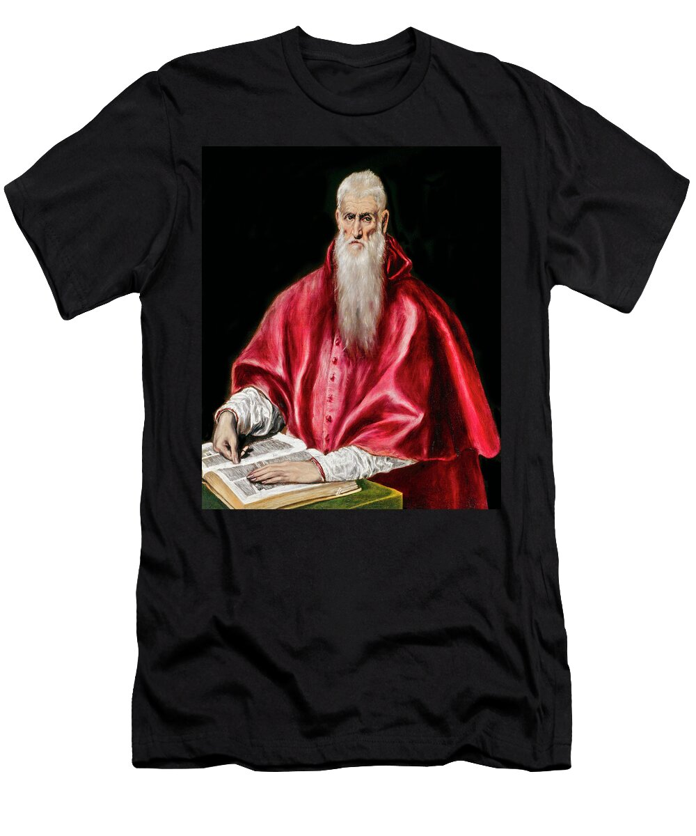 Saint Jerome As Scholar By El Greco 1610 El Greco T-Shirt