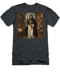 Saints 36 Saint Thomas Aquinas in a Library Walter Paul Bebirian T-Shirt