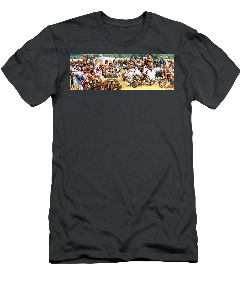 Sam Houston on a White Horse Charging the Mexicans Cl Doughty T-Shirt