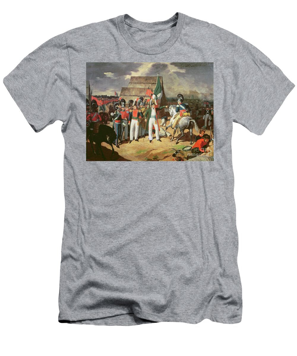 Santa Anna Defies the Spanish Troops of Ferdinand Vii Mexican School T-Shirt