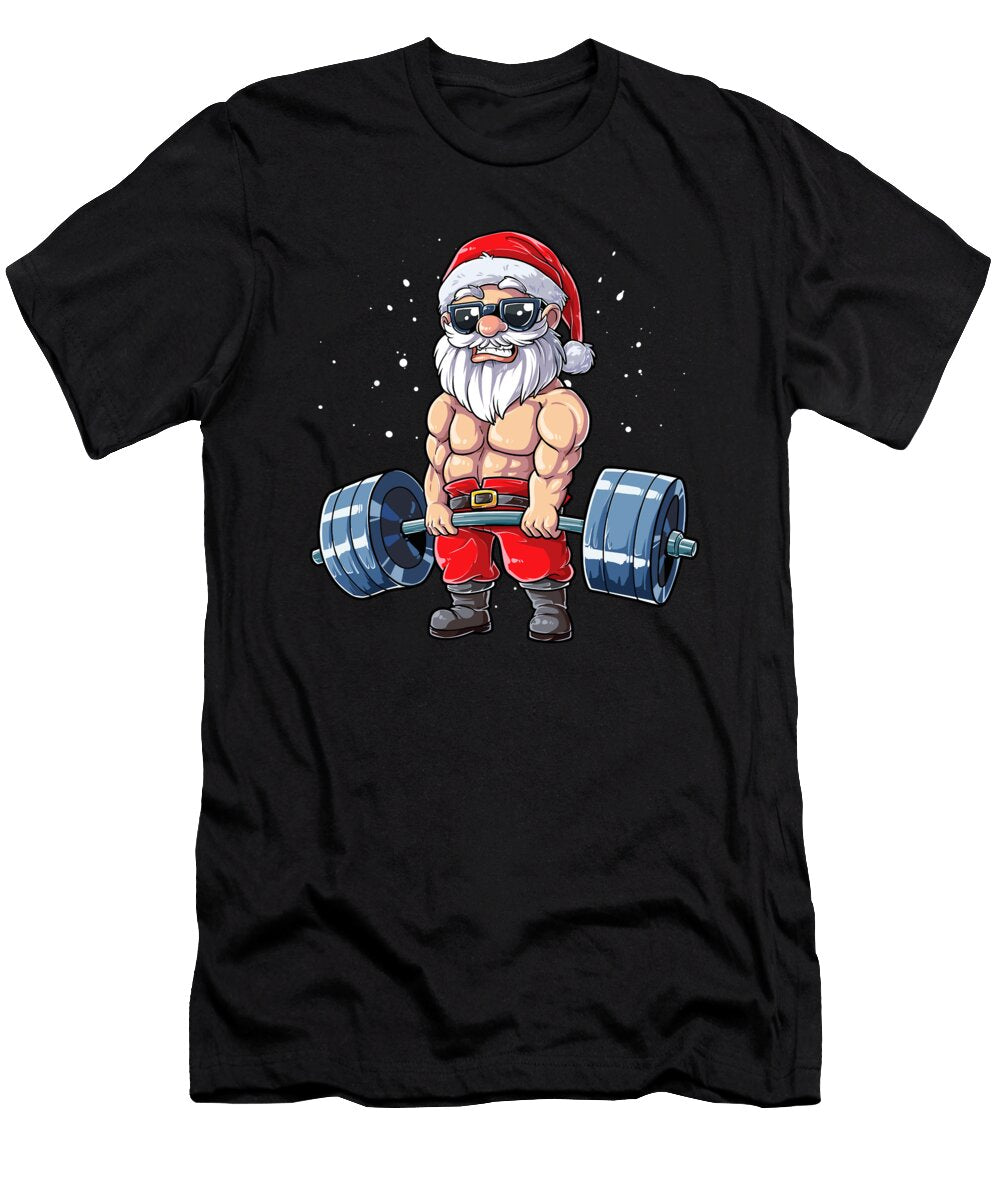 Santa Weightlifting Christmas Fitness Gym Deadlift Xmas Men 1 T-Shirt