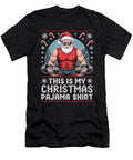 Santa Weightlifting Ugly Christmas Sweater Natalie Lidford T-Shirt