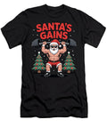 Santa Workout Gym Women Men Fitness Gains Natalie Lidford T-Shirt