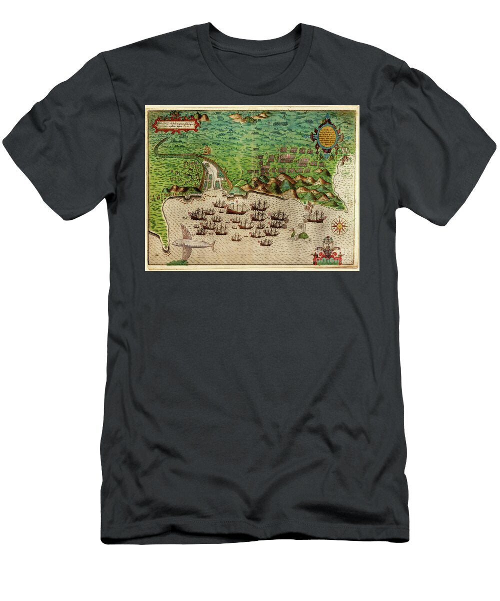Santiago From Drakes West Indian Voyage 1585 86 1589 Baptista Boazio T-Shirt
