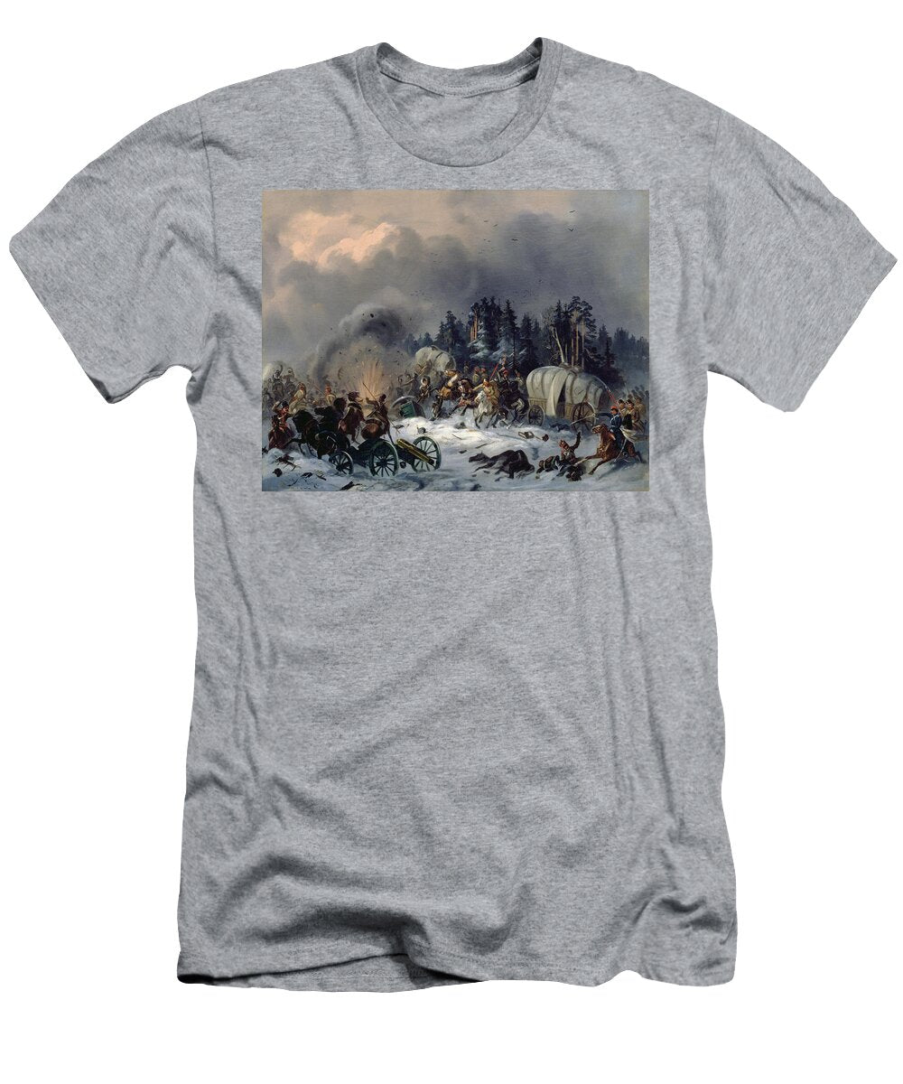 Scene From the Russian French War in 1812 Oil on Canvas Bogdan Willewalde T-Shirt