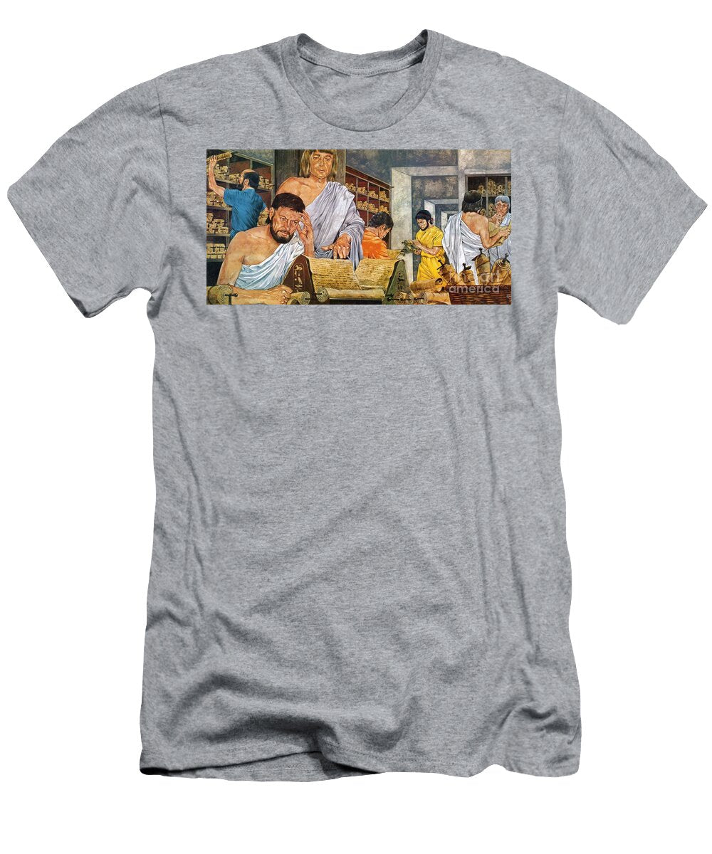 Scholars At Work in the Famed Library of Alexandria Richard Hook T-Shirt
