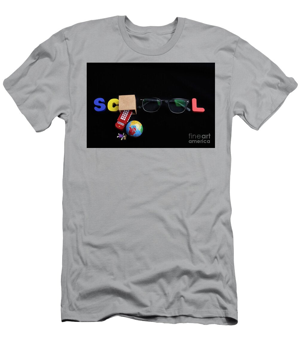 School Lettering By Colorful Wooden Letters Turgay Koca T-Shirt