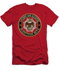 Scottish Rite Double Headed Eagle on Red Leather Serge Averbukh T-Shirt