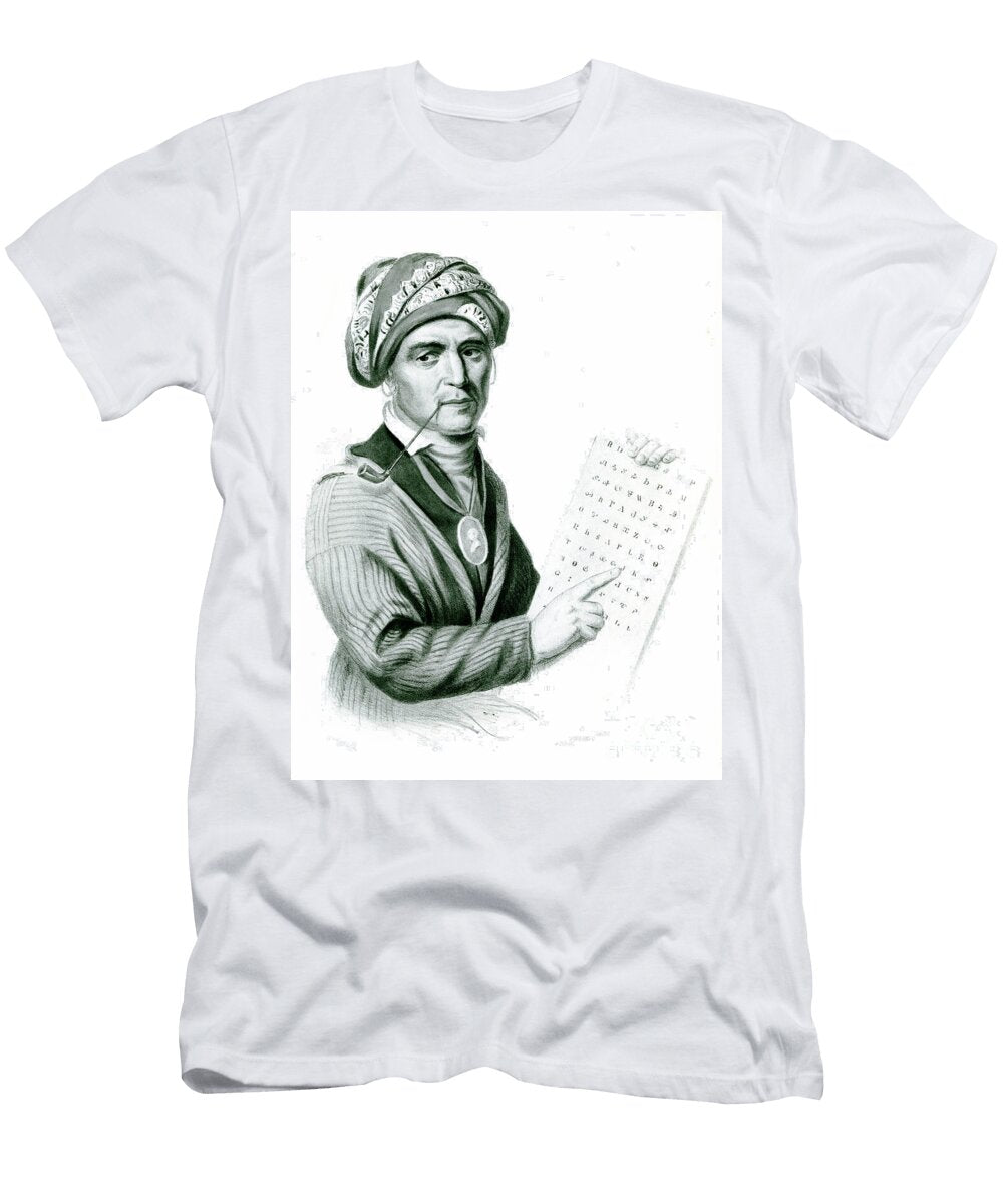 Se Quo Yah Sequoyah Inventor of the Indian Alphabet 1836 Engraving Bw Photo American School T-Shirt