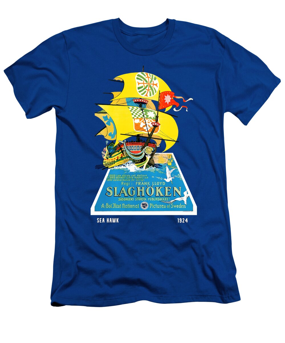 Sea Hawk 1924 3d Movie Poster Stars on Art T-Shirt