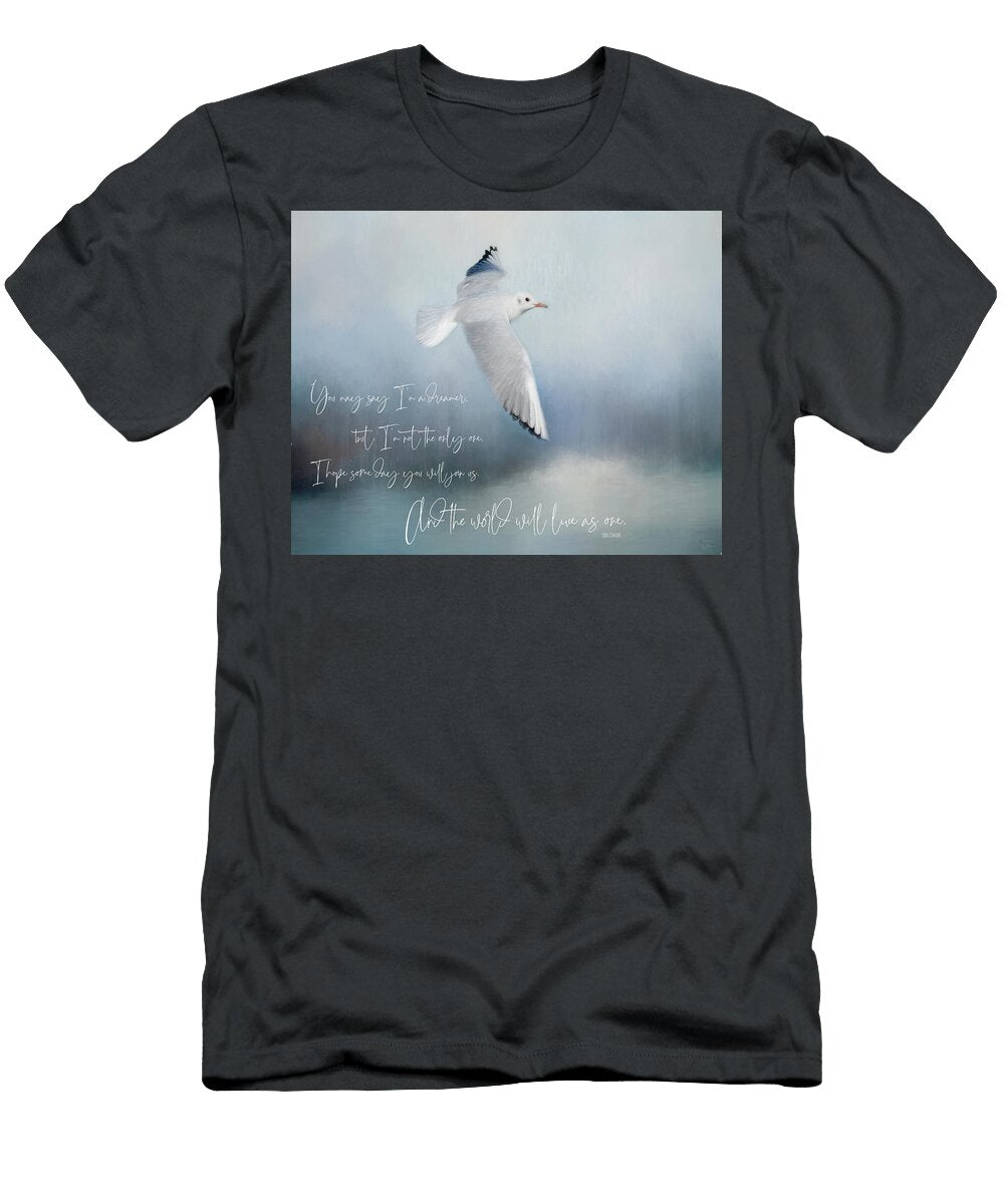 Seagull with John Lennon Quote Teresa Wilson T-Shirt