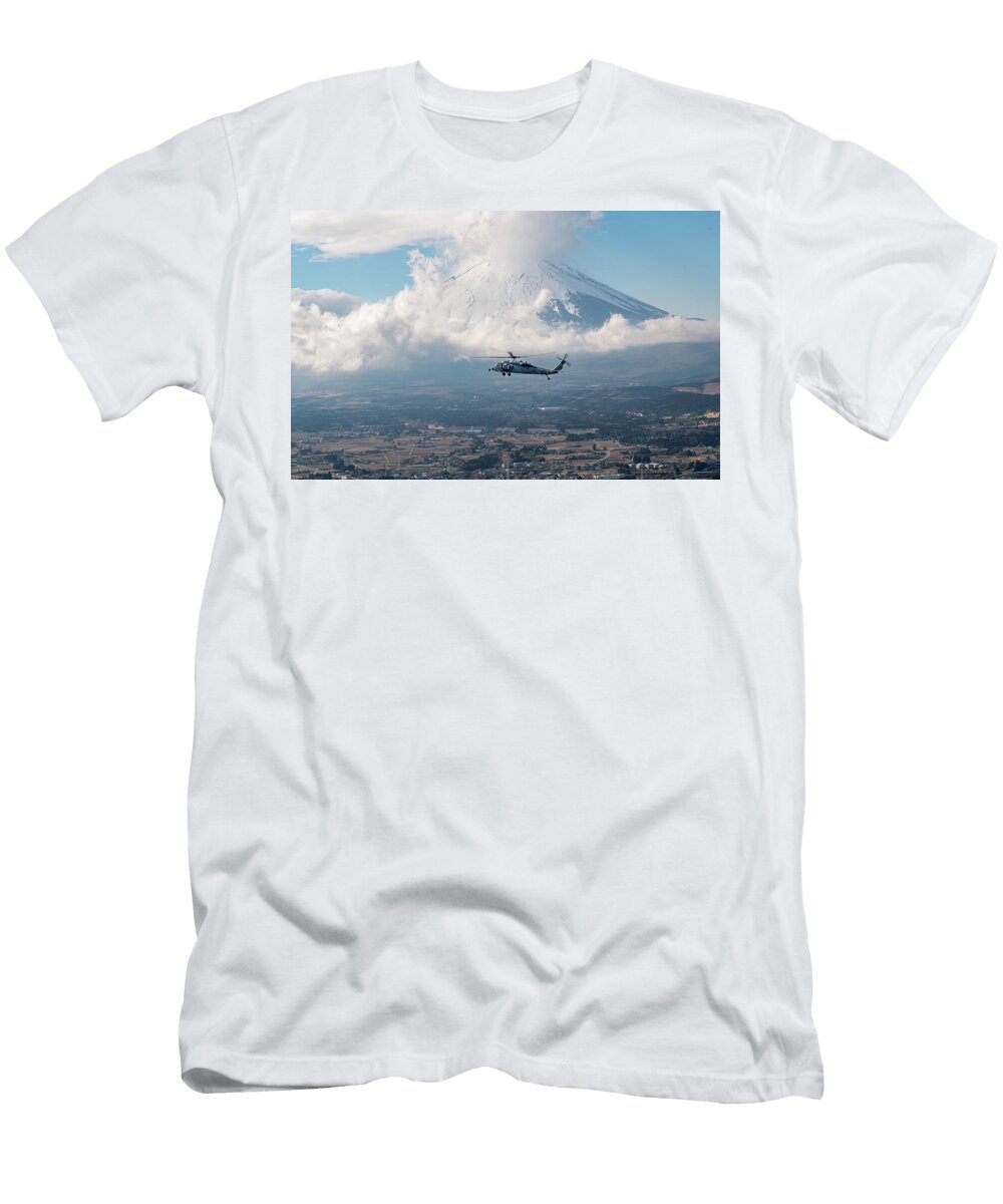 Seahawk Helicopter Near Mount Fuji Japan Lawrence Christopher T-Shirt